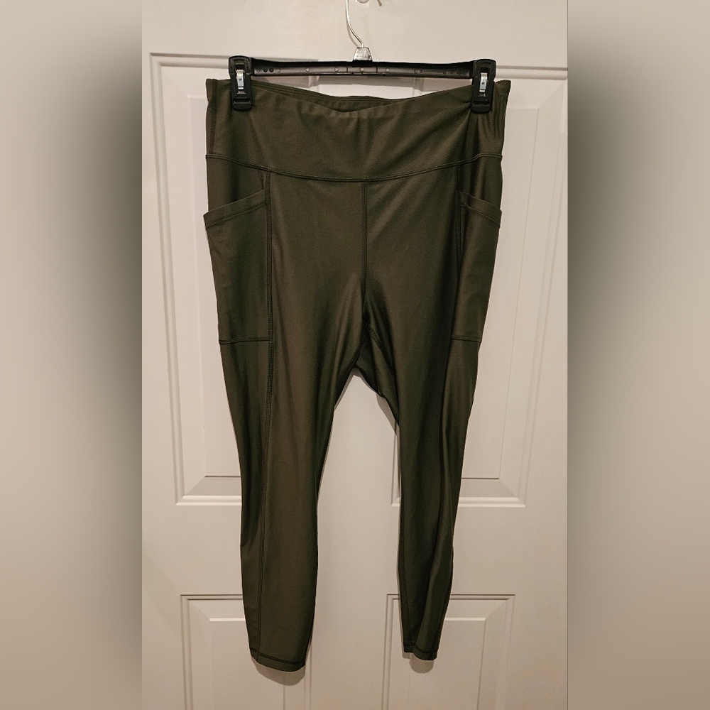 Jockey Olive Green Leggings High Waist Stretch